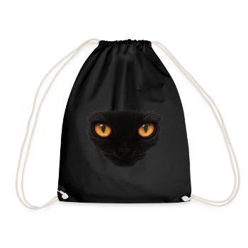 Katzenaugen Katzen Augen - Turnbeutel - Schwarz - Vorne