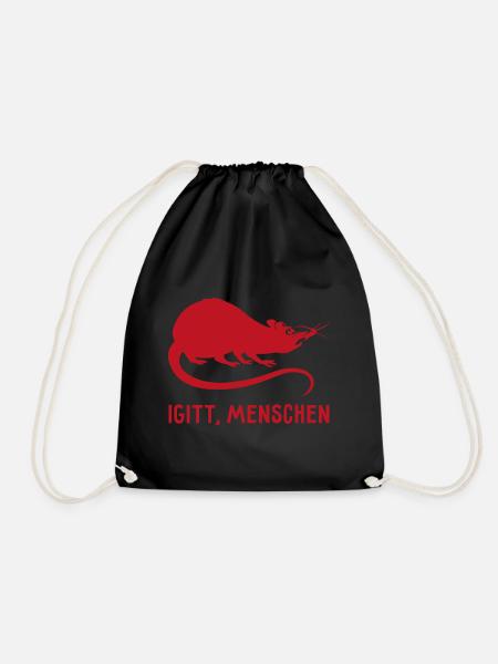 Igitt menschen Ratte Tier Spruch Geschenk - Turnbeutel - Schwarz
