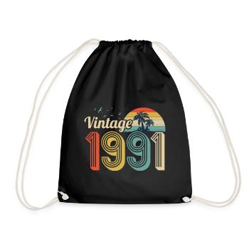 30e anniversaire hommes 2021 Né En 1991 - Sac de sport léger - noir - Devant