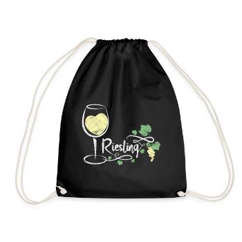Riesling Rotwein trinken Wein trinken Spruch - Turnbeutel - Schwarz - Vorne