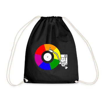 Gay Vinyl Pride Rainbow Flag Vinyl Record - Turnbeutel - Schwarz - Vorne