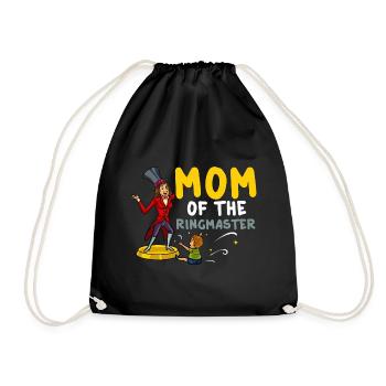 Circus Birthday Party Mama Theme Ringmaster - Drawstring Bag - black - Front