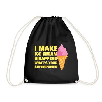 Je fais disparaître la crème glacée drôle Dessert à la crème glacée - Sac de sport léger - noir - Devant