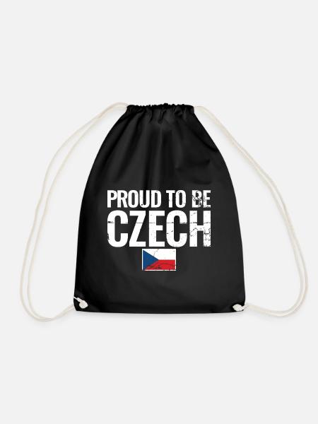 Proud To Be Czech Czech Republic Czech Flag - Drawstring Bag - black