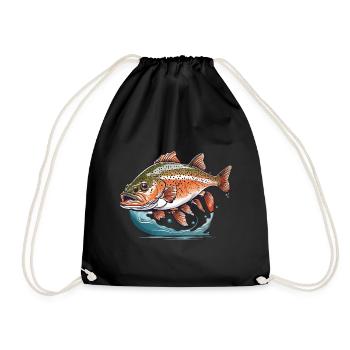 Pêche à la truite et pêche à la truite brune - Sac de sport léger - noir - Devant