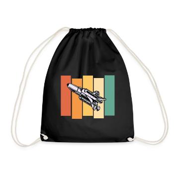 Spaceship Astronaut Space Travel - Drawstring Bag - black - Front