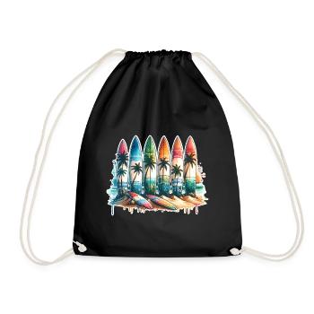 Surfing Surfers - Drawstring Bag - black - Front