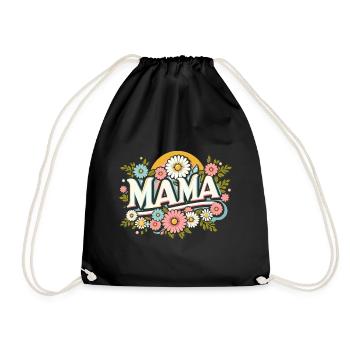 Floral Mama - Turnbeutel - Schwarz - Vorne