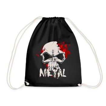 Crâne De Heavy Metal Avec Des Gouttes De Sang - Sac de sport léger - noir - Devant