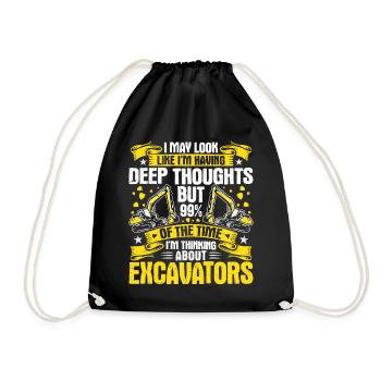Excavator operator Heavy equipment operator Excavator operator - Drawstring Bag - black - Front
