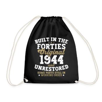 80e cadeau d’anniversaire homme Vintage 1944 - Sac de sport léger - noir - Devant