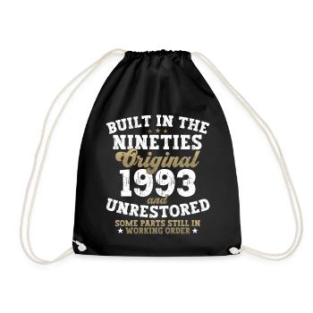Built in the nineties 1993 29th Birthday Men - Drawstring Bag - black - Front