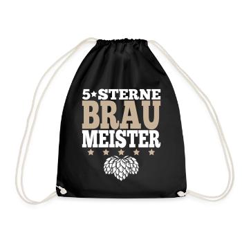 Braumeister Hopfen Brauer Brauerei Farben änderbar - Turnbeutel - Schwarz - Vorne