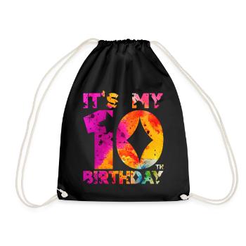10E ANNIVERSAIRE LICORNE C’EST MON 10E ANNIVERSAIRE - Sac de sport léger - noir - Devant