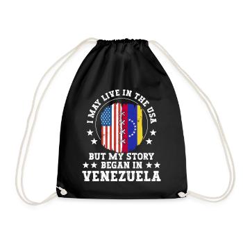 I May Live In The USA But My Story Began In - Turnbeutel - Schwarz - Vorne