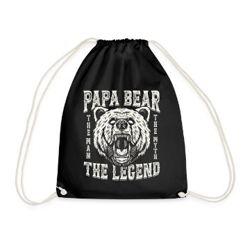 Papa Bear - Drawstring Bag - black - Front