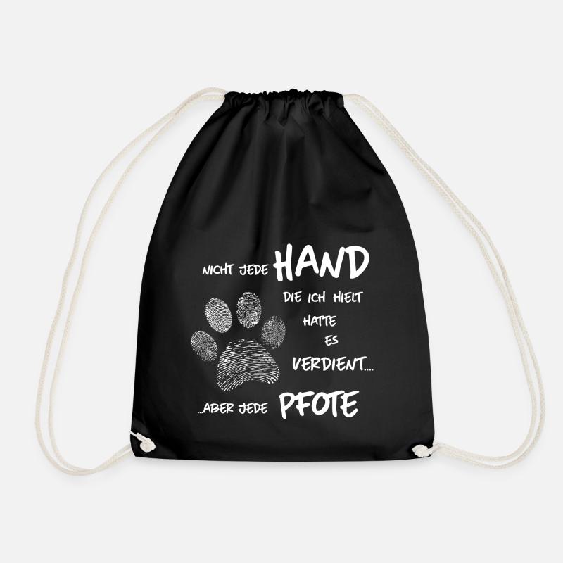 Hand Pfote Hund - Turnbeutel - Schwarz