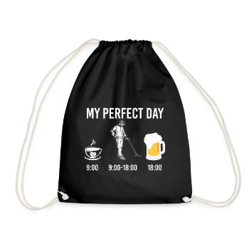 My Perfect Day Coffee Metal Detector Beer - Turnbeutel - Schwarz - Vorne