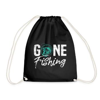 Gone Fishing - Turnbeutel - Schwarz - Vorne
