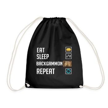 Backgammon Board Game Player Game Rules - Drawstring Bag - black - Front