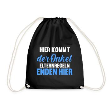 Patenonkel Pate Onkel - Turnbeutel - Schwarz - Vorne