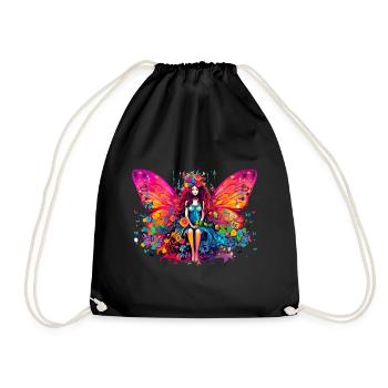 schmetterling - Turnbeutel - Schwarz - Vorne