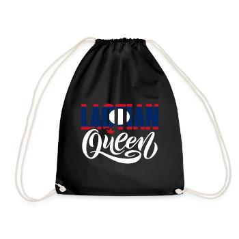 Awesome Laotian Queen Laos Flag For Laotian Roots - Drawstring Bag - black - Front