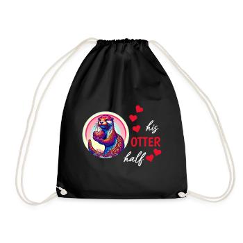 Otter half liebe geschenk - Turnbeutel - Schwarz - Vorne