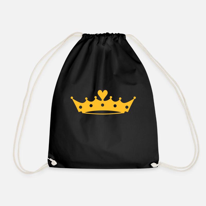 Crown with Heart - Turnbeutel - Schwarz