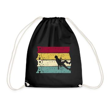 Klettern Kletter Papa Retro für Kletterer Vater - Turnbeutel - Schwarz - Vorne