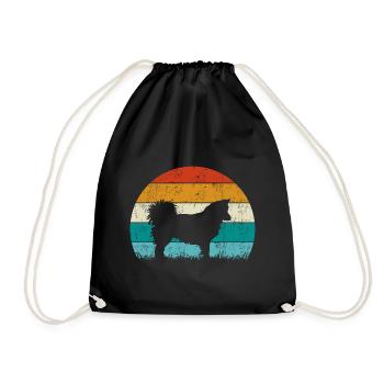 Islandhund Vintage Retro - Turnbeutel - Schwarz - Vorne
