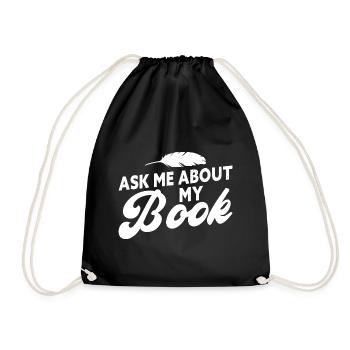Demandez-moi à propos de mon livre Drôle Auteur Écrivain Roman - Sac de sport léger - noir - Devant