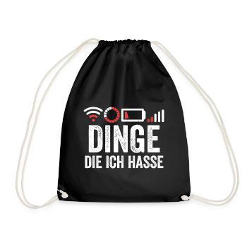 Dinge die ich hasse - Turnbeutel - Schwarz - Vorne