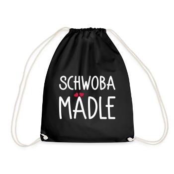 Schwoba Mädle - Turnbeutel - Schwarz - Vorne