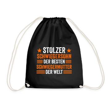 Schwiegersohn Schwiegermutter Schwiegermama - Turnbeutel - Schwarz - Vorne