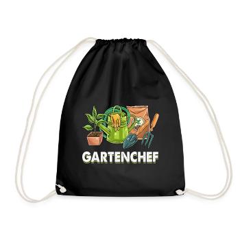 Gartenchef Gartenarbeit Gärtner Hobbygärtner Hobby - Turnbeutel - Schwarz - Vorne