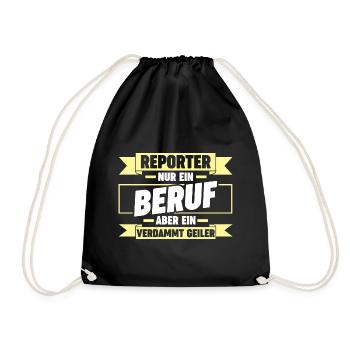 Journalistik Journalist Reporter - Turnbeutel - Schwarz - Vorne