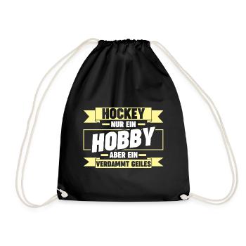 Eishockey Hockeyspieler Hockey - Turnbeutel - Schwarz - Vorne