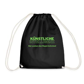 Künstliche Intelligenz - Turnbeutel - Schwarz - Vorne