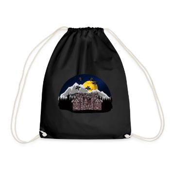 Bats Carpathian Horror Castle Halloween Spooky - Drawstring Bag - black - Front