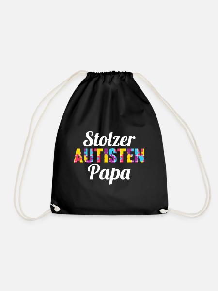 Vater Papa Autismus Autist Autisten - Turnbeutel - Schwarz