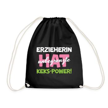 Erzieherin Kita Unbegrenzte Keks Power - Turnbeutel - Schwarz - Vorne
