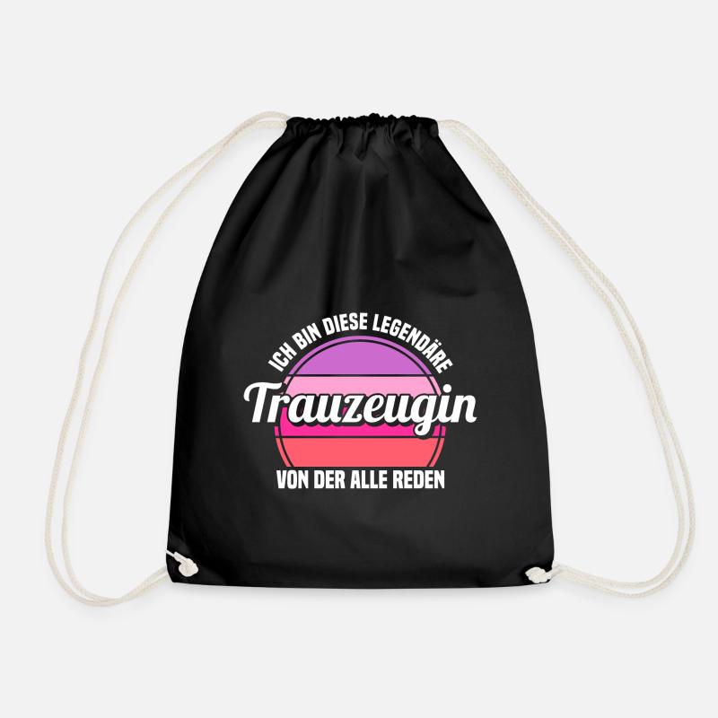 Hochzeit Junggesellenabschied Trauzeugin - Turnbeutel - Schwarz