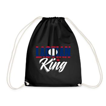 Awesome Laotian King Laos Flag For Laotian Roots - Drawstring Bag - black - Front