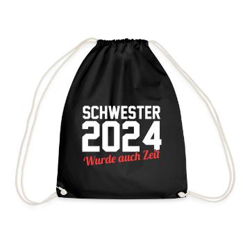 Werdende Schwester 2024 - Turnbeutel - Schwarz - Vorne