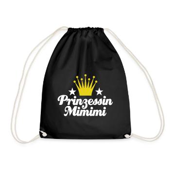 Prinzessin Mimimi - rumheulen Spruch - Turnbeutel - Schwarz - Vorne