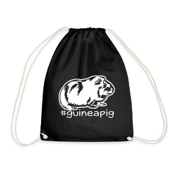 Funny Guinea Pig Hashtag - Drawstring Bag - black - Front