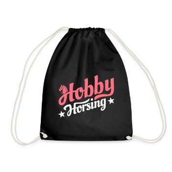 Hobby Horsing - Hobby Cheval - Equitation - Cadeau - Sac de sport léger - noir - Devant