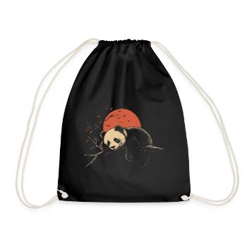 Sleeping Panda - Drawstring Bag - black - Front