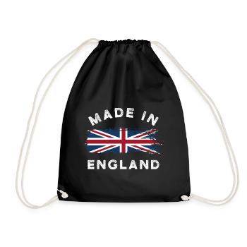 Made in England - England Flag - Drawstring Bag - black - Front